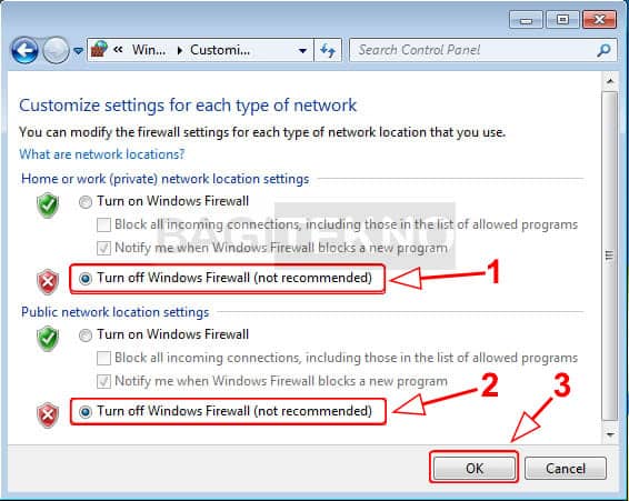 Mematikan Windows Firewall agar bisa mengaktifkan Windows 7